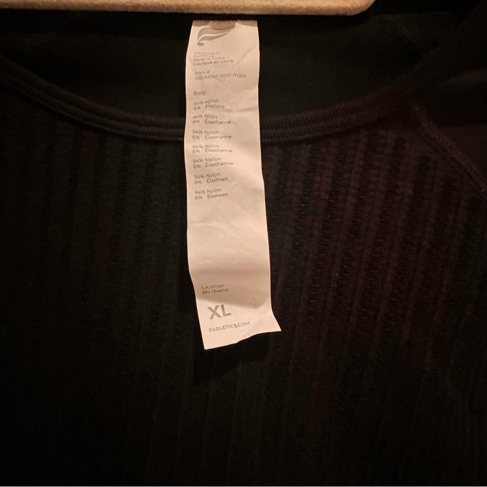 Fabletics Black Long Sleeve Exercise Activewear T… - image 2